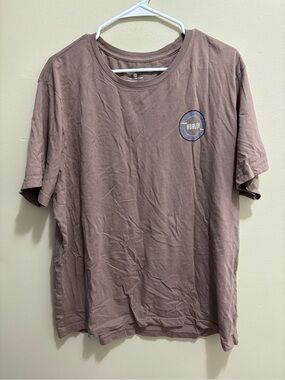 Hurley Men's Light Brown Short Sleeve Crew Tee with Logo Patch